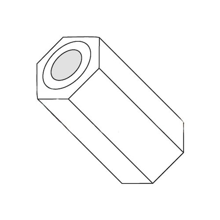 Newport Fasteners Hex Spacer, #2 Screw Size, Natural Nylon, 3/4 in Overall Lg, 0.091 in Inside Dia, 1000 PK 597246